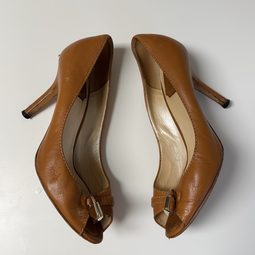 Christian Dior Peep-toe Leather Heels